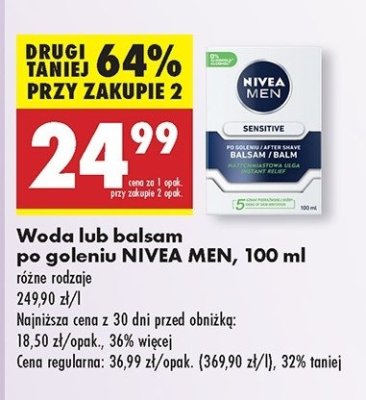 Woda po goleniu 艂agodz膮ca Nivea men sensitive promocja