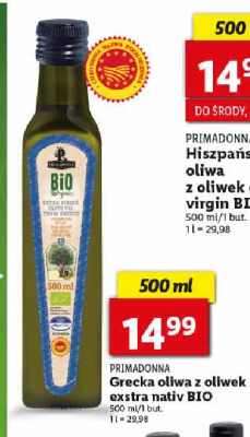 Grecka oliwa z oliwek extra nativ bio Primadonna promocja