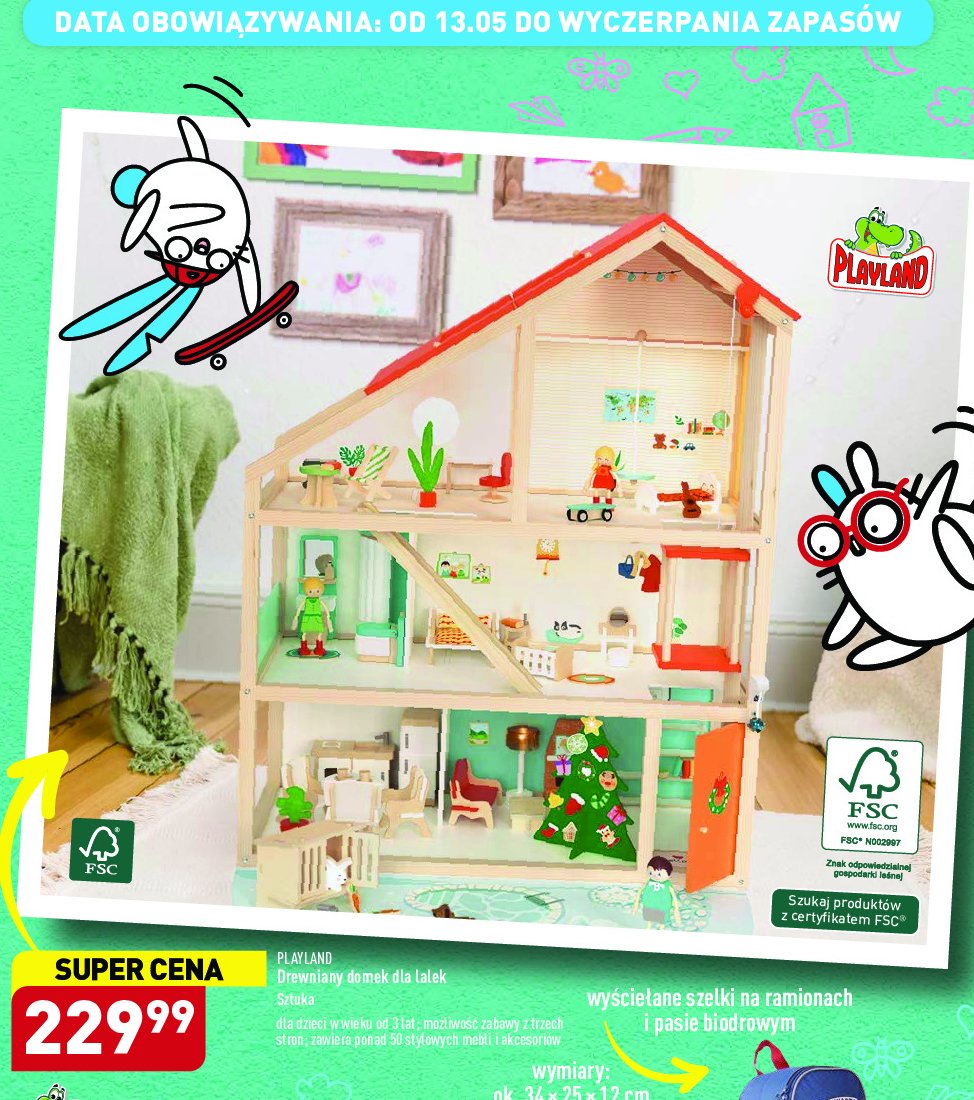Domek dla lalek drewniany Playland promocja