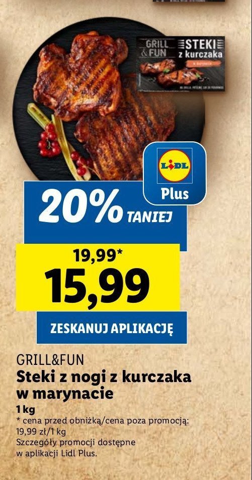 Steki z nogi kurczaka w marynacie Grill and fun promocja