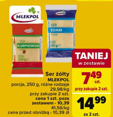 Ser żółty kurpiowski Mlekpol promocja