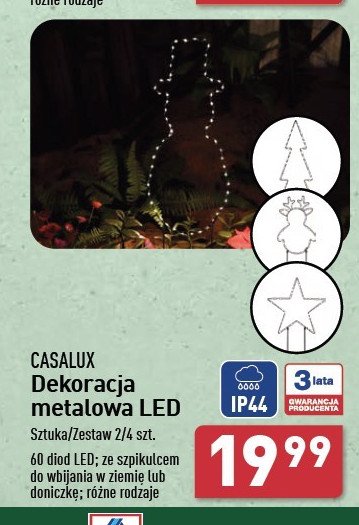 Dekoracja metalowa led Casalux promocja w Aldi