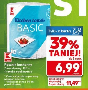 Ręcznik kuchenny basic K-classic promocja w Kaufland