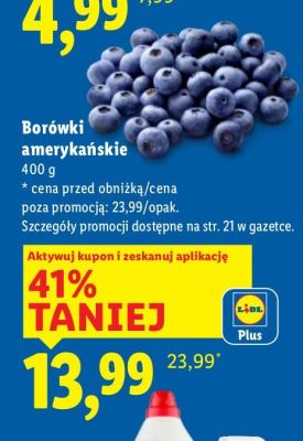 Borówki amerykańskie 400g promocja w Lidl