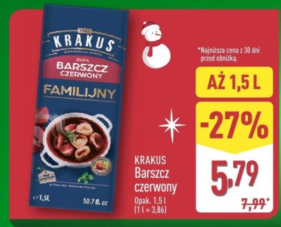 Barszcz czerwony Familijny 1,5 l promocja w Aldi