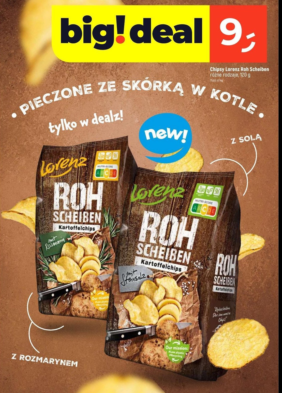 Chipsy solone LORENZ ROH SCHEIBEN promocja w Dealz