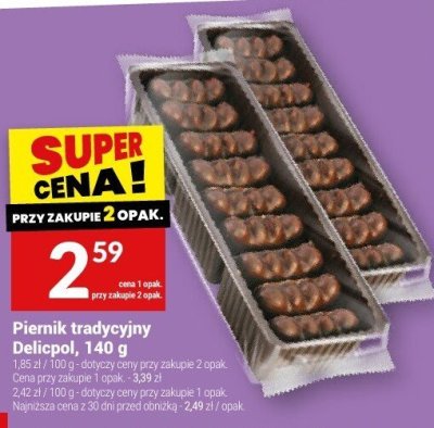 Piernik tradycyjny Delicpol, 140 g promocja w Twój Market