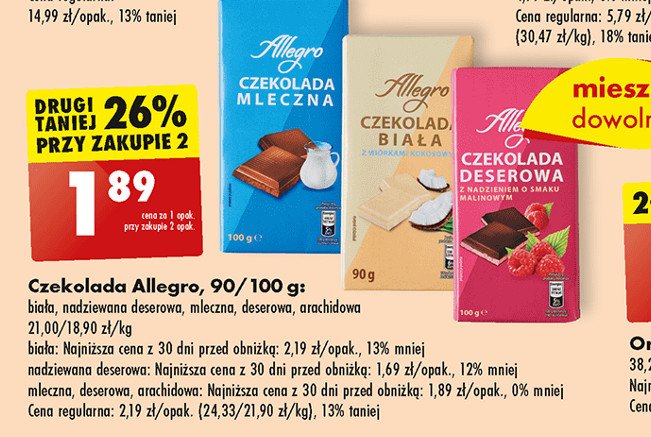 Czekolada mleczna z orzechami arachidowymi Allegro promocja