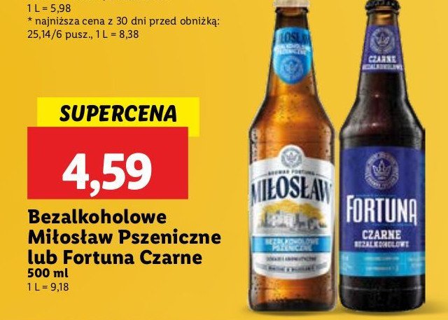 Piwo Fortuna czarne bezalkoholowe promocja w Lidl