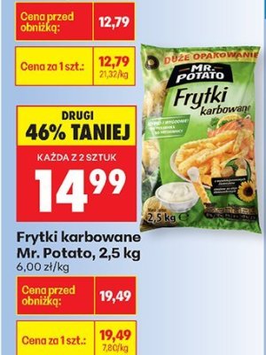 Frytki karbowane 2,5 kg promocja w Biedronka