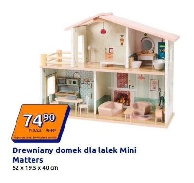 Drewniany domek dla lalek Mini Matters promocja w Action