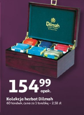 Zestaw w skrzynce herbat luxury present: ceylon supreme 10x + english breakfast 10x + earl grey 10x + irish breakfast 10x + english afternoon 10x + premium extra strenght 10x Dilmah zestaw promocja