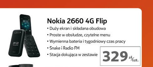 Telefon 2660 4g flip czarny Nokia promocja