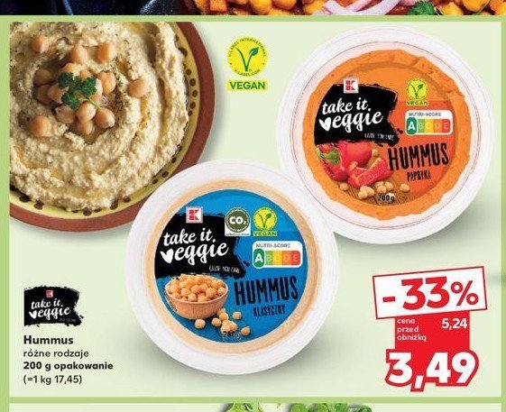 Hummus klasyczny K-classic takie it veggie promocja