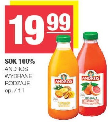 Sok 100% Andros wybrane rodzaje promocja w SPAR