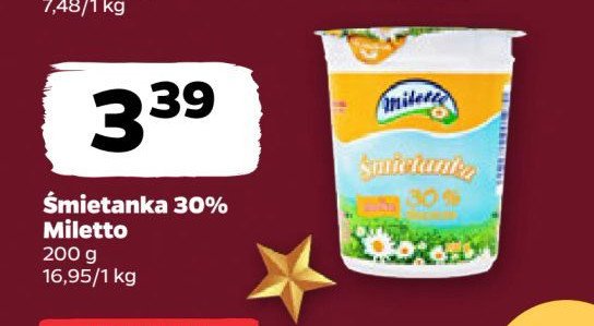 Śmietanka 30 % Miletto promocja