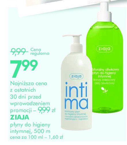 Płyn do higieny intymnej oliwkowy naturalny Ziaja intima promocja