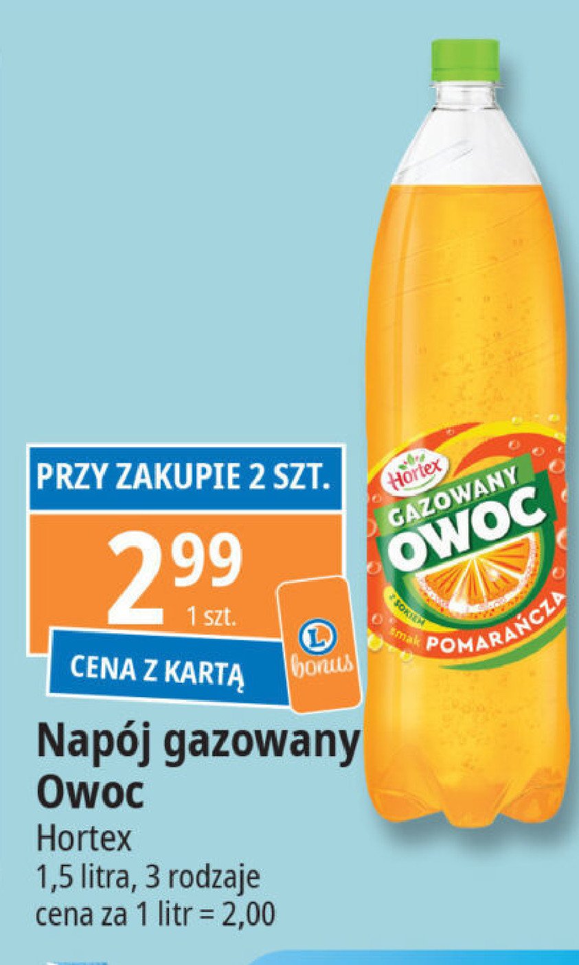 Napój pomarańcza Hortex gazowany owoc promocja