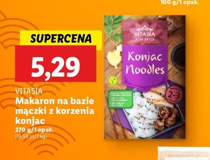 Makaron na bazie mączki z korzenia konjac Vitasia promocja