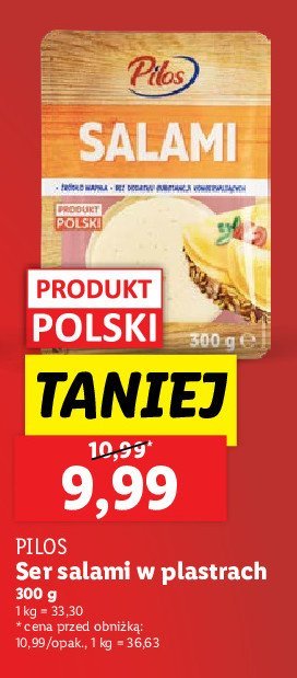 Ser salami plastry Pilos promocja w Lidl