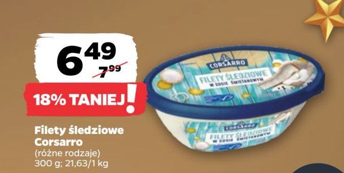 Filety śledziowe w sosie śmietankowym Corsarro promocja w Netto