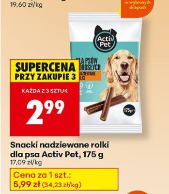 Snacki nadziewane rolki dla psa promocja w Biedronka
