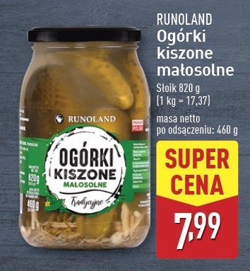 Ogórki kiszone małosolne Runoland promocja