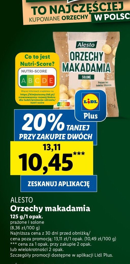 Orzechy makadamia prażone i solone Alesto promocja