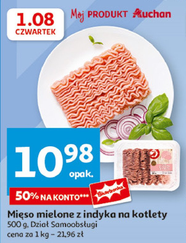 Mięso mielone z indyka Auchan promocja