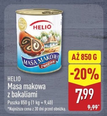 Masa makowa z bakaliami HELIO promocja w Aldi