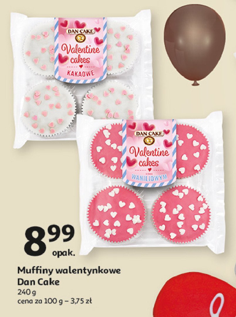 Muffiny walentynkowe Dan cake promocja w Auchan