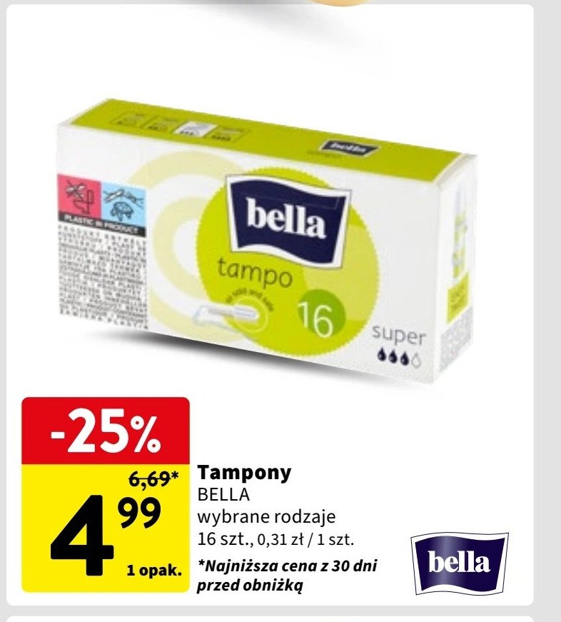 Tampony super Bella tampo promocja w Intermarche