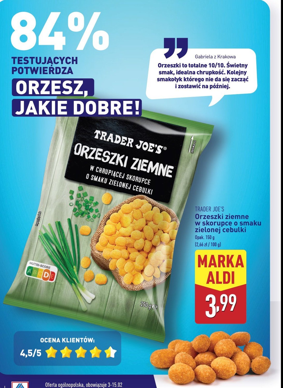 Orzeszki ziemne z zieloną cebulką Trader joe's promocja