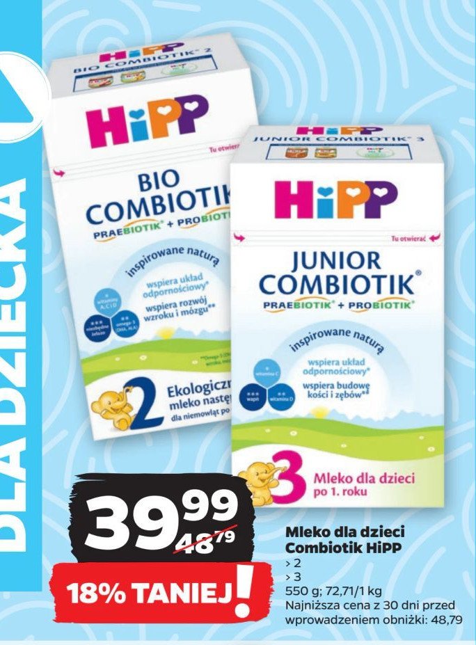 Mleko 3 HIPP BIO COMBIOTIK promocja