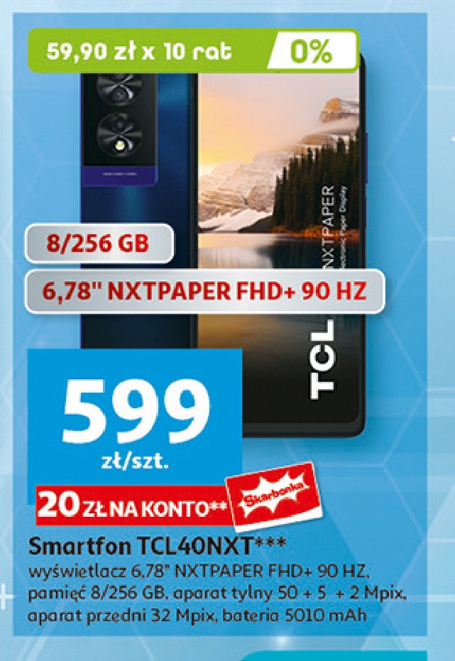 Smartfon 40 nxtpaper niebieski Tcl promocja