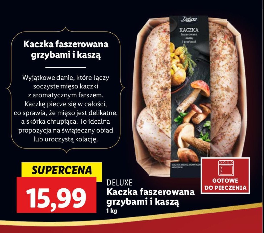 Kaczka faszerowana grzybami i kaszą Deluxe promocja