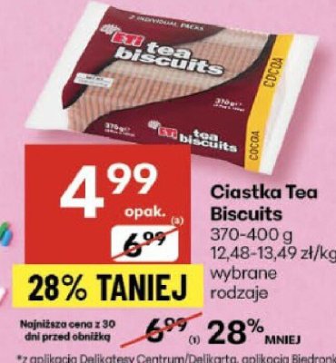 Ciastka Tea Biscuits wybrane rodzaje promocja w Delikatesy Centrum