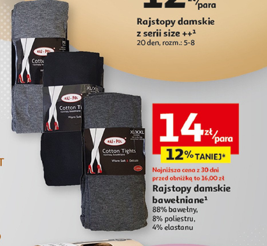 Rajstopy bawełniane -3xl Raj-pol promocja w Auchan