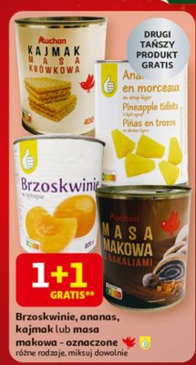 Brzoskwinie, ananasy, kajmak lub masa makowa - oznaczone, różne rodzaje, miksy dowolne promocja w Auchan