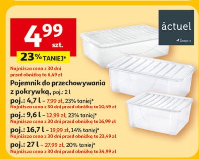 Pojemnik do przechowywania z pokrywką 2 l Actuel promocja w Auchan