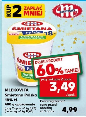 Śmietana Polska 18% tł. promocja w Kaufland