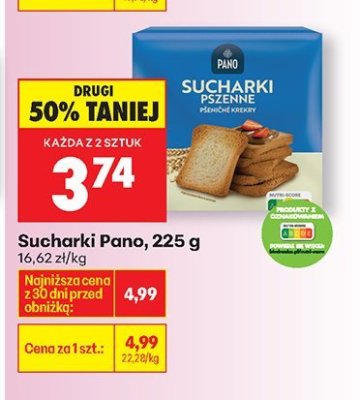 Sucharki pszenne Pano promocja w Biedronka