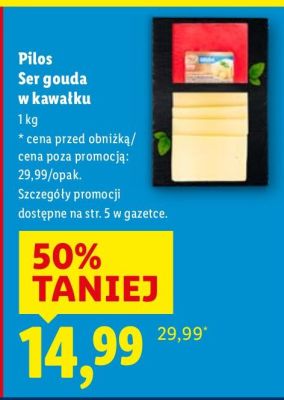Ser gouda w kawałku promocja w Lidl