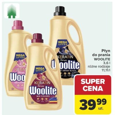 Płyn do prania Woolite Keratin Therapy różne rodzaje 3,6 l / 11,11/l promocja w Carrefour