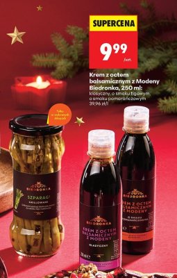 Krem z octem balsamicznym z Modeny Biedronka, 250 ml: klasyczny, o smaku figowym, o smaku pomarańczowym promocja w Biedronka