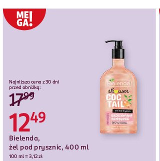 Żel pod prysznic brzoskwinia i kombucha Bielenda shower coctail promocja