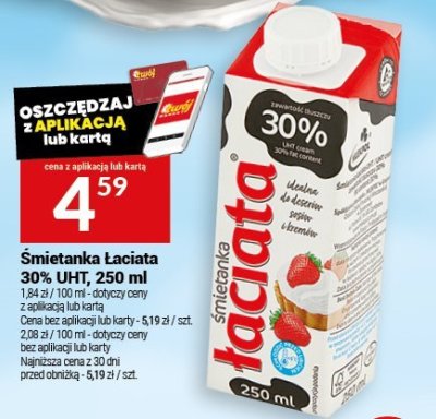 Śmietanka Łaciata 30% UHT, 250 ml promocja w Twój Market
