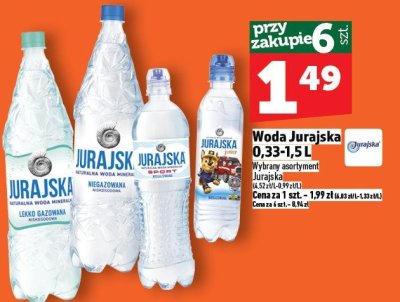Woda Jurajska 0,33-1,5 L promocja w TOPAZ