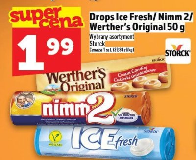 Drops Ice Fresh / Nimm 2 / Werther's Original 50 g promocja w TOPAZ