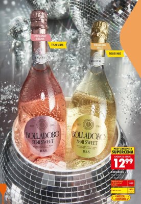 Wino musujące Bolladoro Semi Sweet różowe promocja w Biedronka